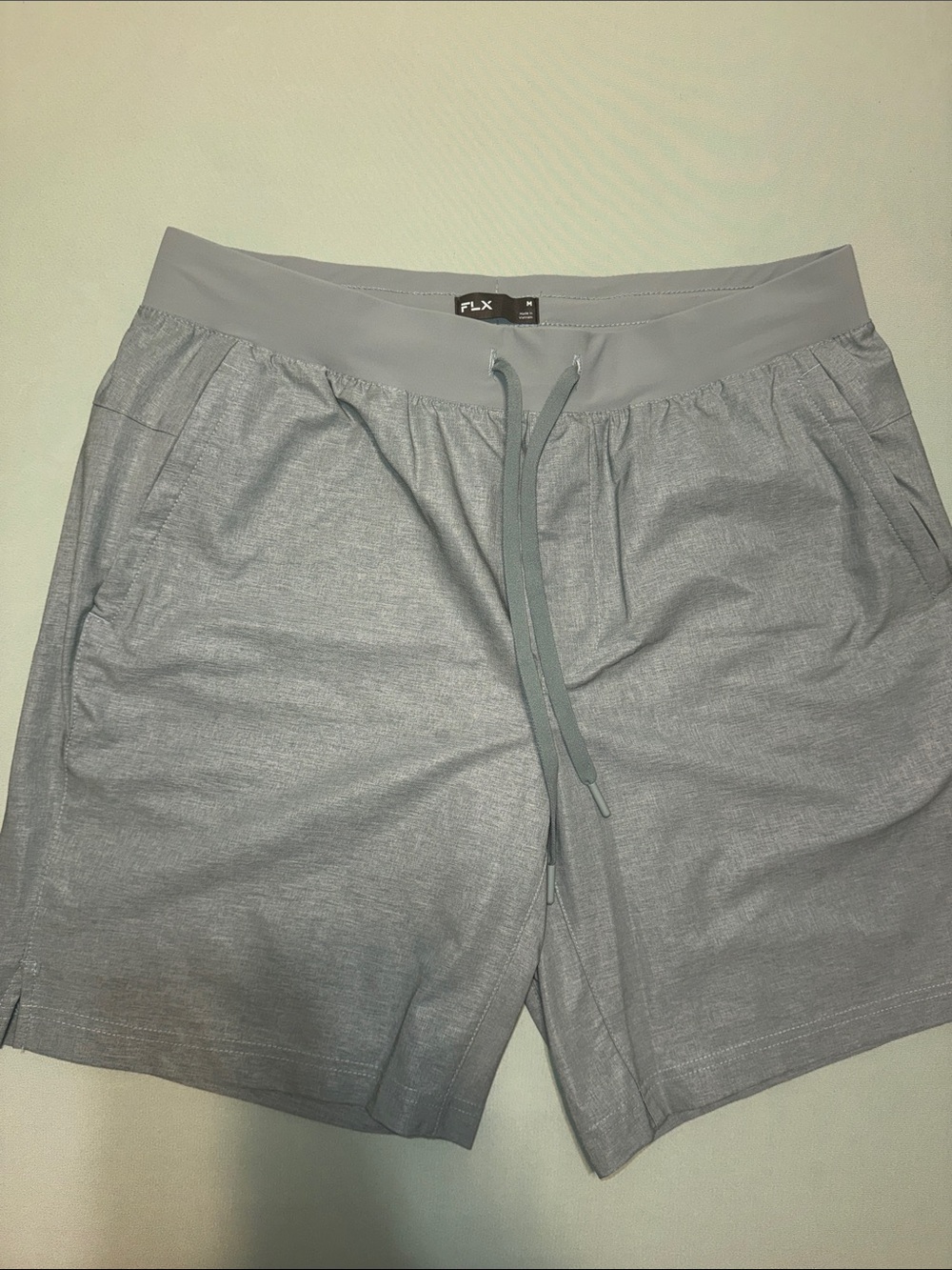 FLX Men's Heather Gray Athletic Drawstring Shorts